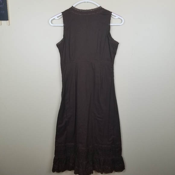 FIRM | Anthro | Odille 100% Cotton Brown Dress size 0 - Picture 4 of 6
